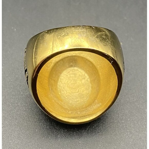 US Veteran Gold Tone Signet Ring Size 8 Military Tribute Unisex All Branches - Picture 6 of 12
